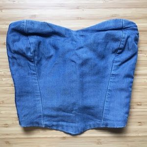 URBAN OUTFITTERS - Denim Corset Crop Top